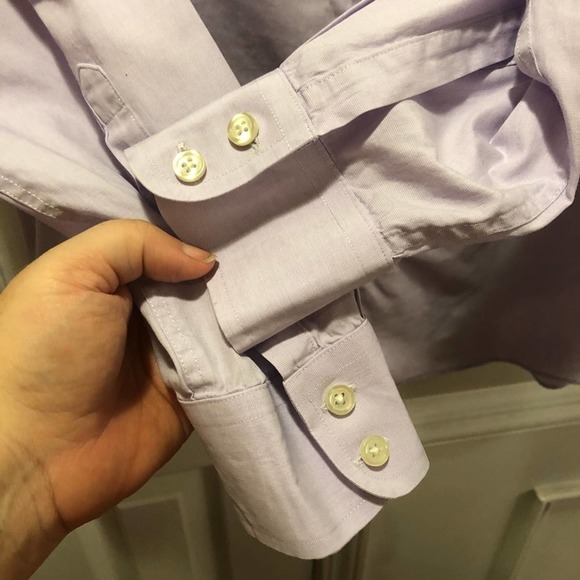 Charles Tyrwhitt Button Down Dress Shirt 16.5 / 35in Light Purple - Picture 3 of 4